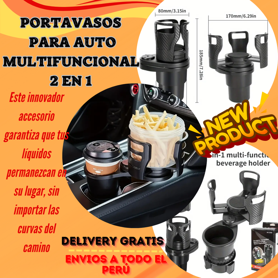 PORTAVASOS MULTIFUNCIONAL PARA AUTO